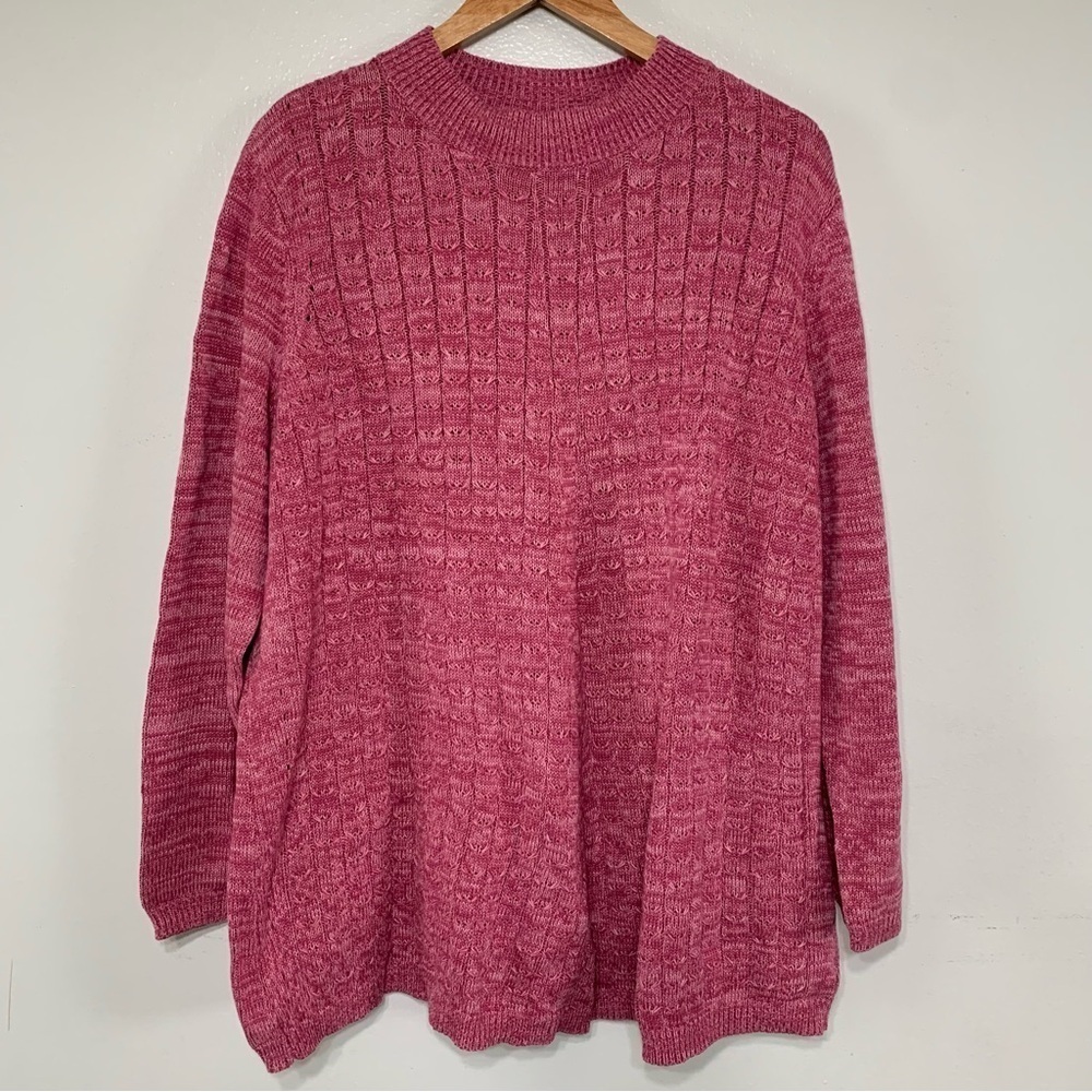 Woman Within Magenta Pink Knitted Sweater Size 1X